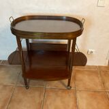 Tea table serving oval maid in mahogany brass marquetry