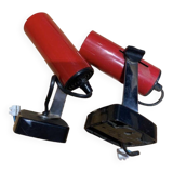Pair of vintage Targetti red spotlights 1970