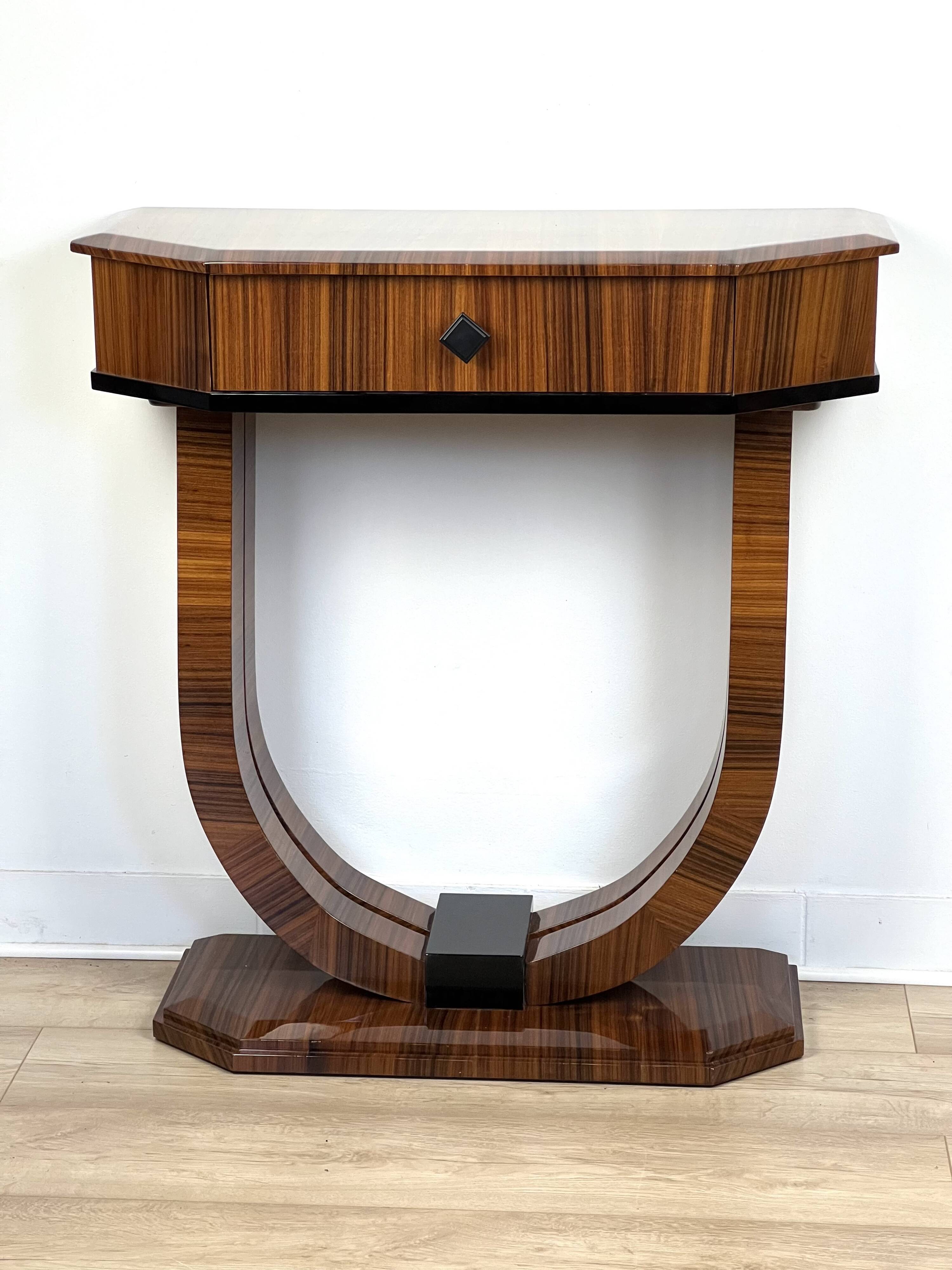 Art Deco rosewood console. Manufacturer.