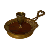 Hand-held rat tail in gilded brass and red marble