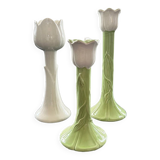 Set of 3 tulip candle holders