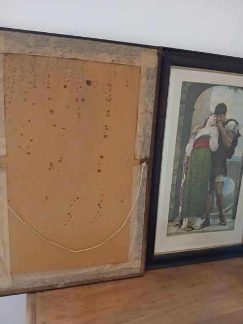 Duo d'estampes datant du début du siècle sur le thème de l'amour