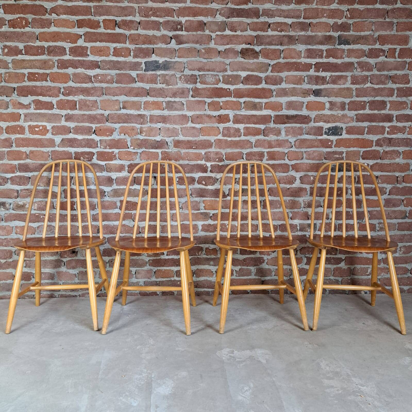Ensemble de chaises en bois, Suède 1960