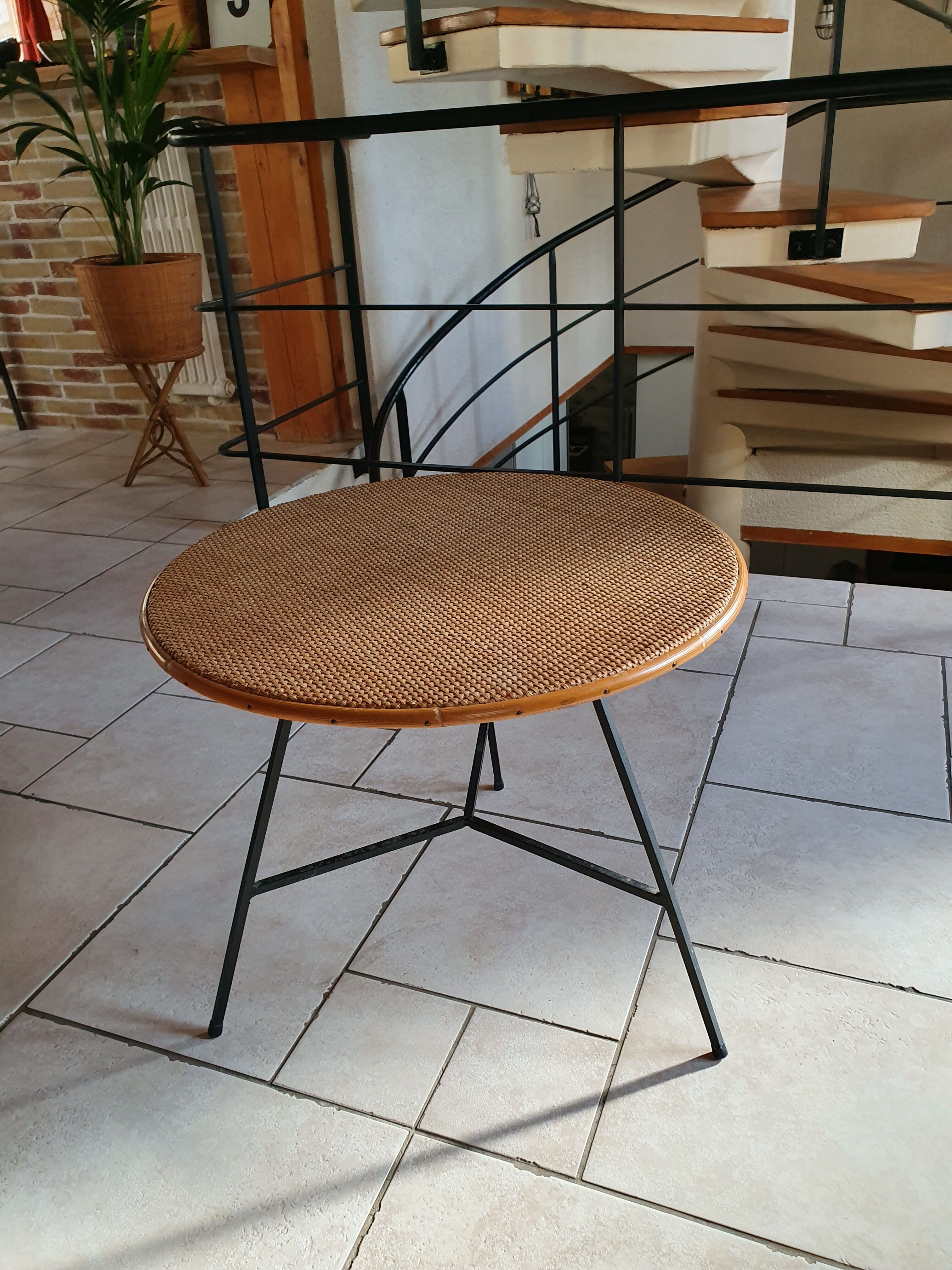 Vintage rattan coffee table