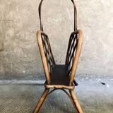 Vintage rattan magazine rack