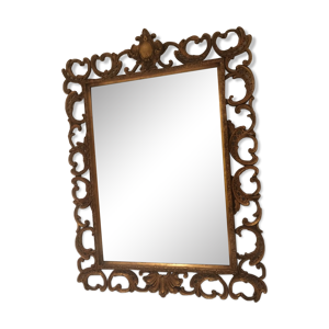 miroir doré biseauté