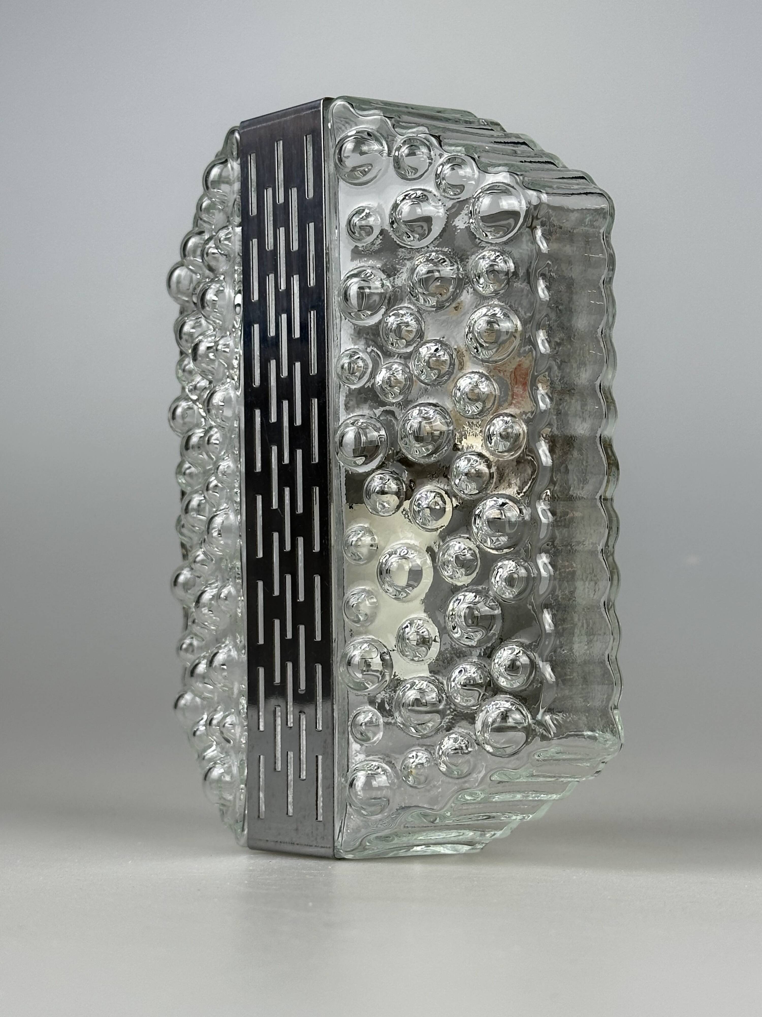 1960s/70s Bubble Wall Lamp, Chrome & Glass, Space Age by Hustadt Leuchten