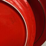 Set of 10 plates 1970 in red stoneware design Hertha Bengtson Thomas Rosenthal Scandinavian