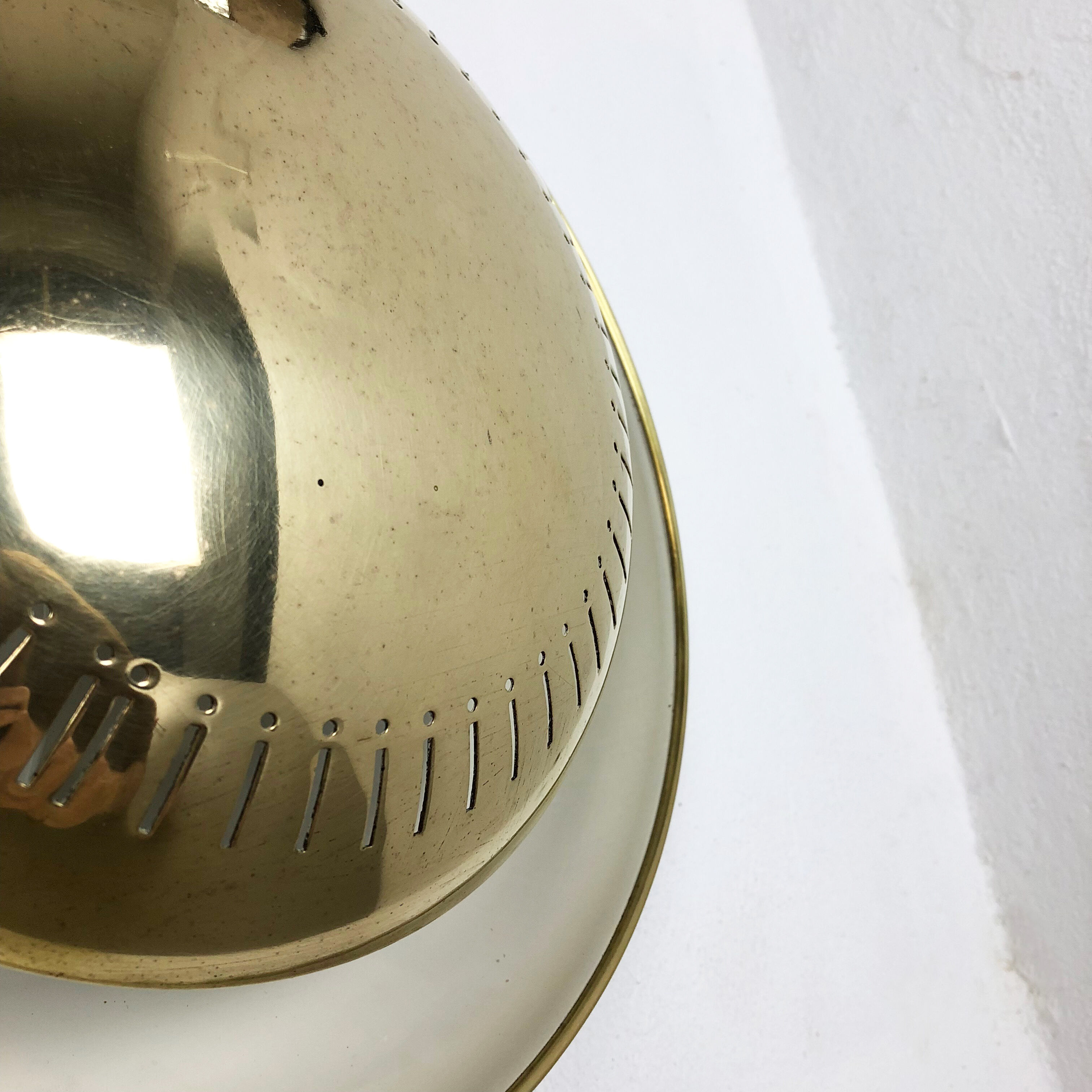 Set of two modernist brass metal sconces wall light, italy, 1950s