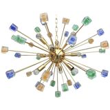 Lustre spoutnik en verre de Murano