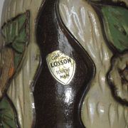 Losson 50's sandstone vase with double flower decoration