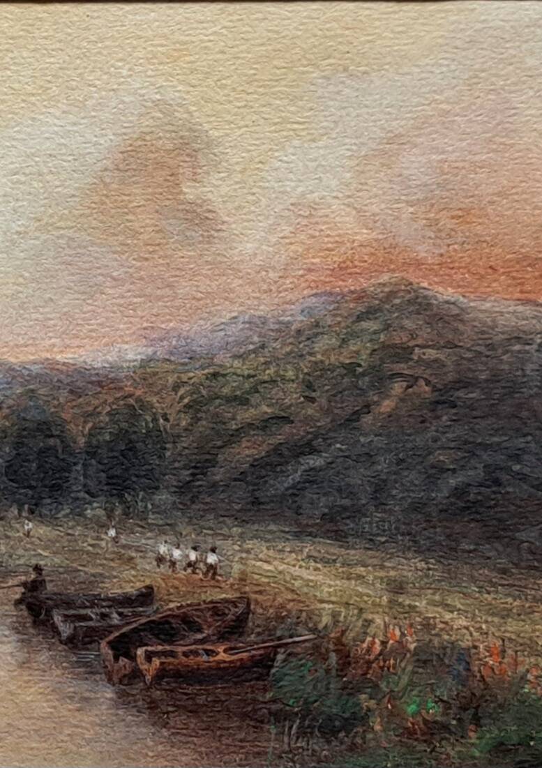 Impressionist watercolour 19th century - Romantic marine - English school + 4 new CDs