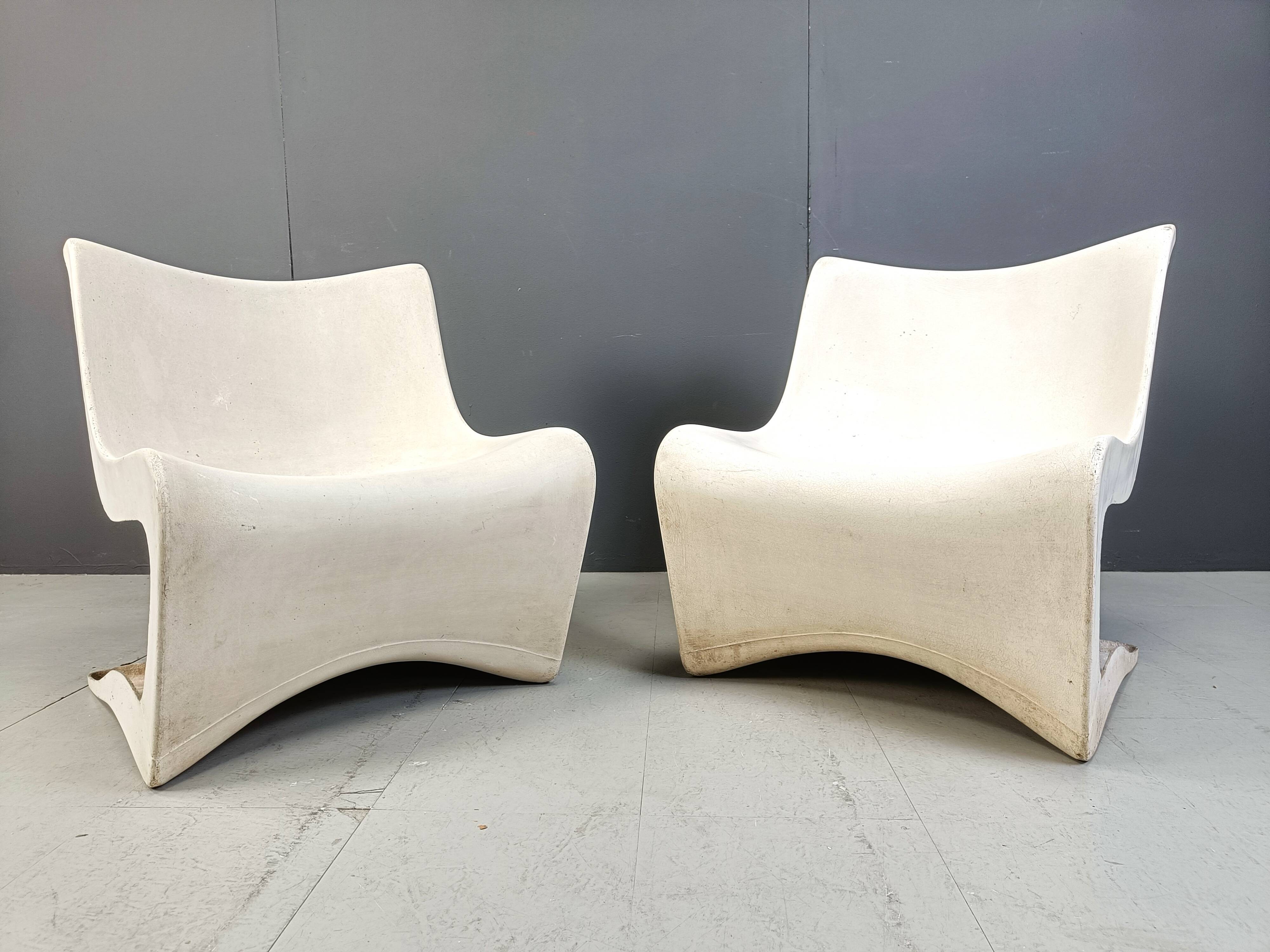 Pair of Silène lounge chairs by M. Borgnat for Clairitex, 1960s