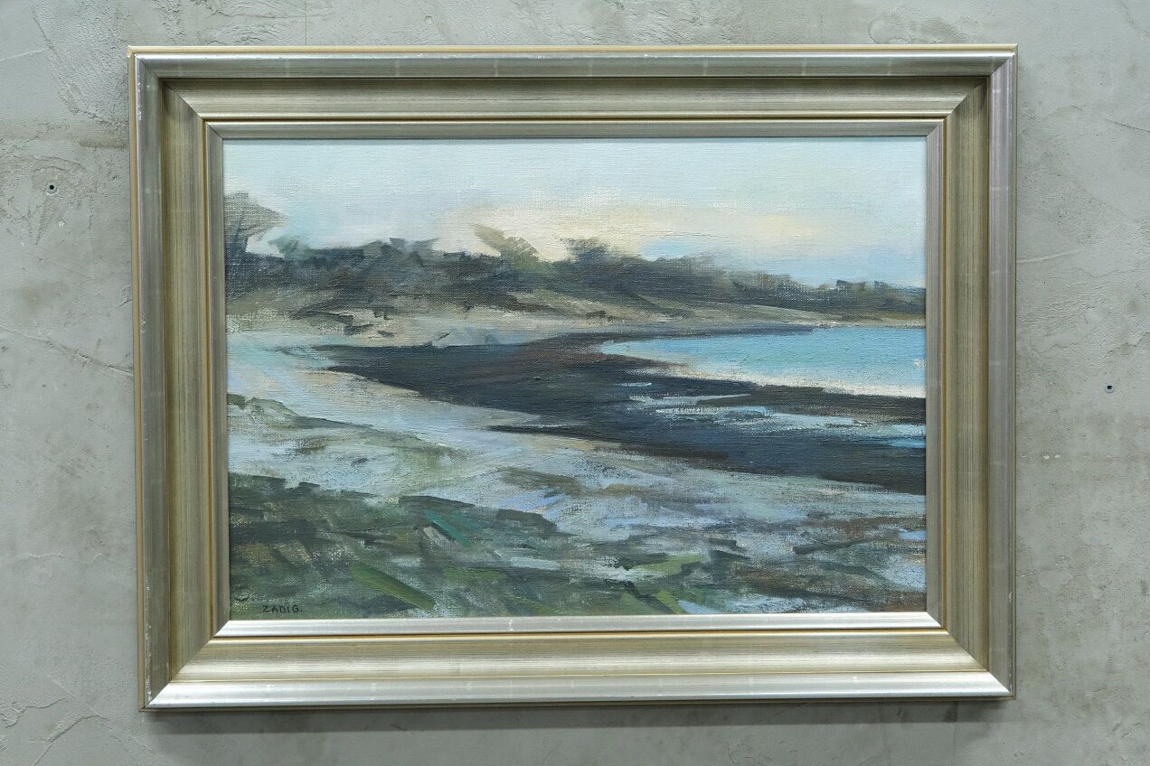 Jacques Zadig, Scandinavian Modern Landscape, Oil on Canvas, Framed