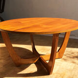 Round teak coffee table from the 1960s