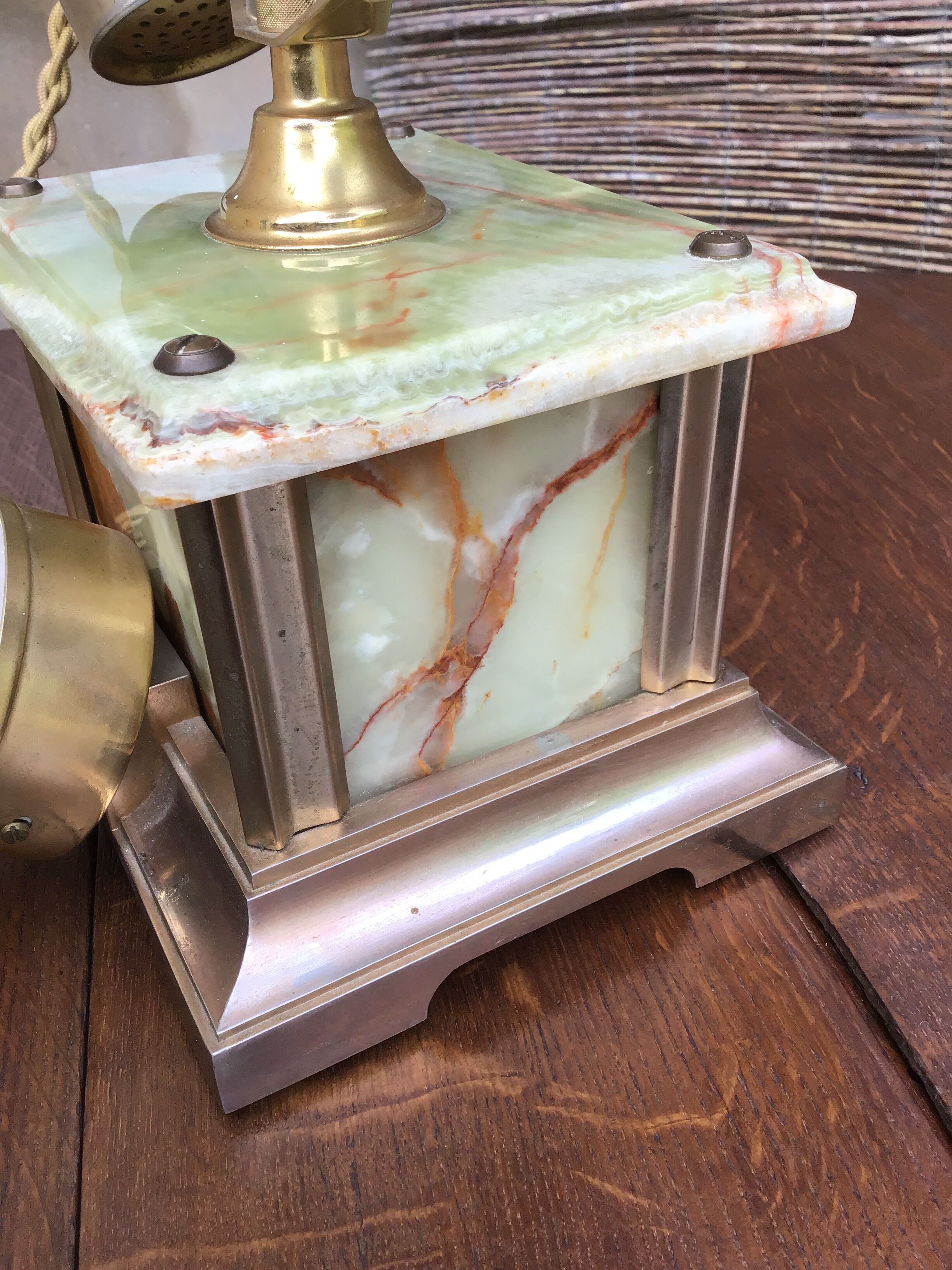 Gold-plated marble and metal phone
