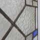 Art Deco Leaded Glass Panel with Geometric Cross Motif, Belgium, Circa 1920