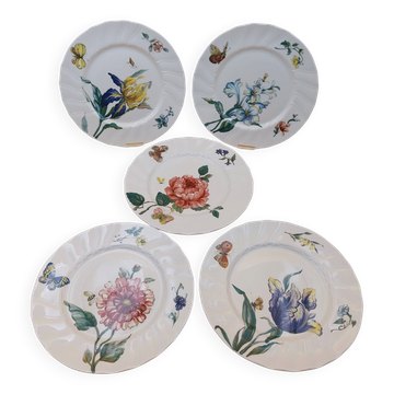 5 assiettes plates Villeroy Boch modèle Bouquet ø 26 cm