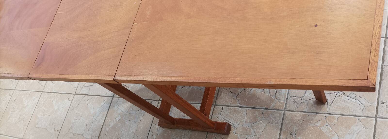 Folding table in beech from 1950