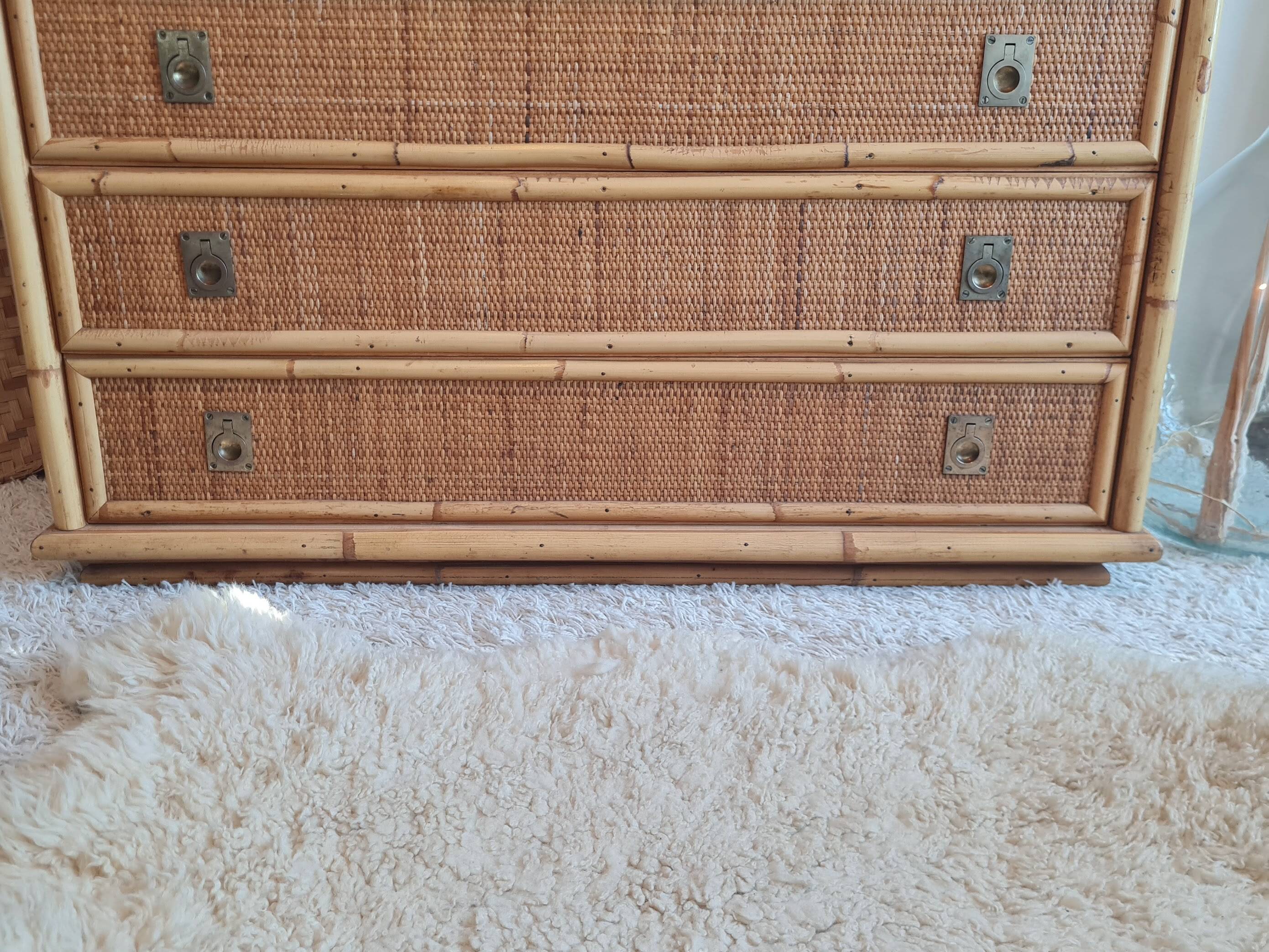 Rattan chest of drawers circa 1970 - Dal Vera