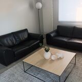 2 black leather sofas Duvivier