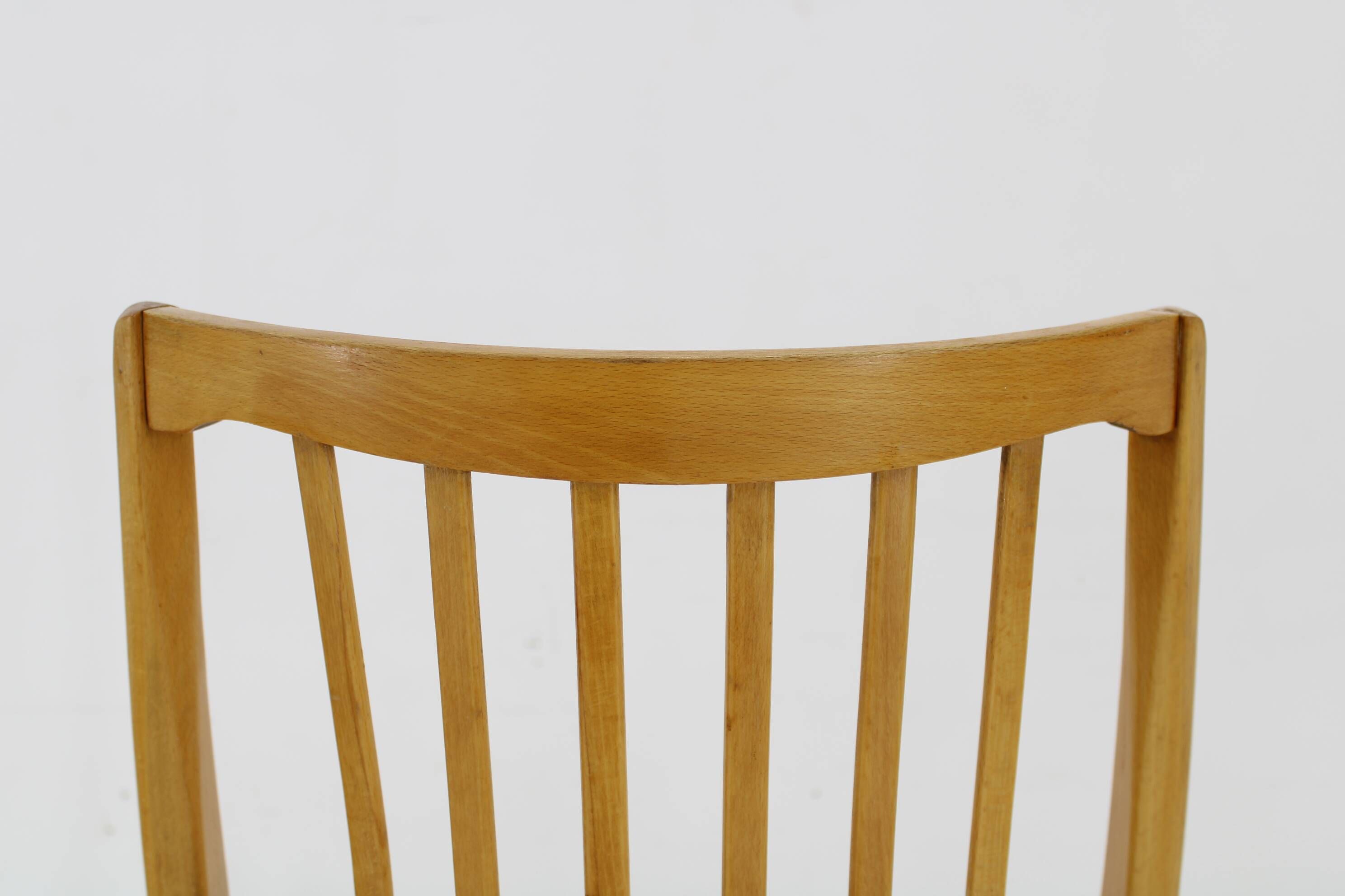 1960s Antonin Suman Set of Four Dining chairs in Beech Wood , Czechoslovakia