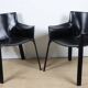 Vintage black leather armchair - 1980s