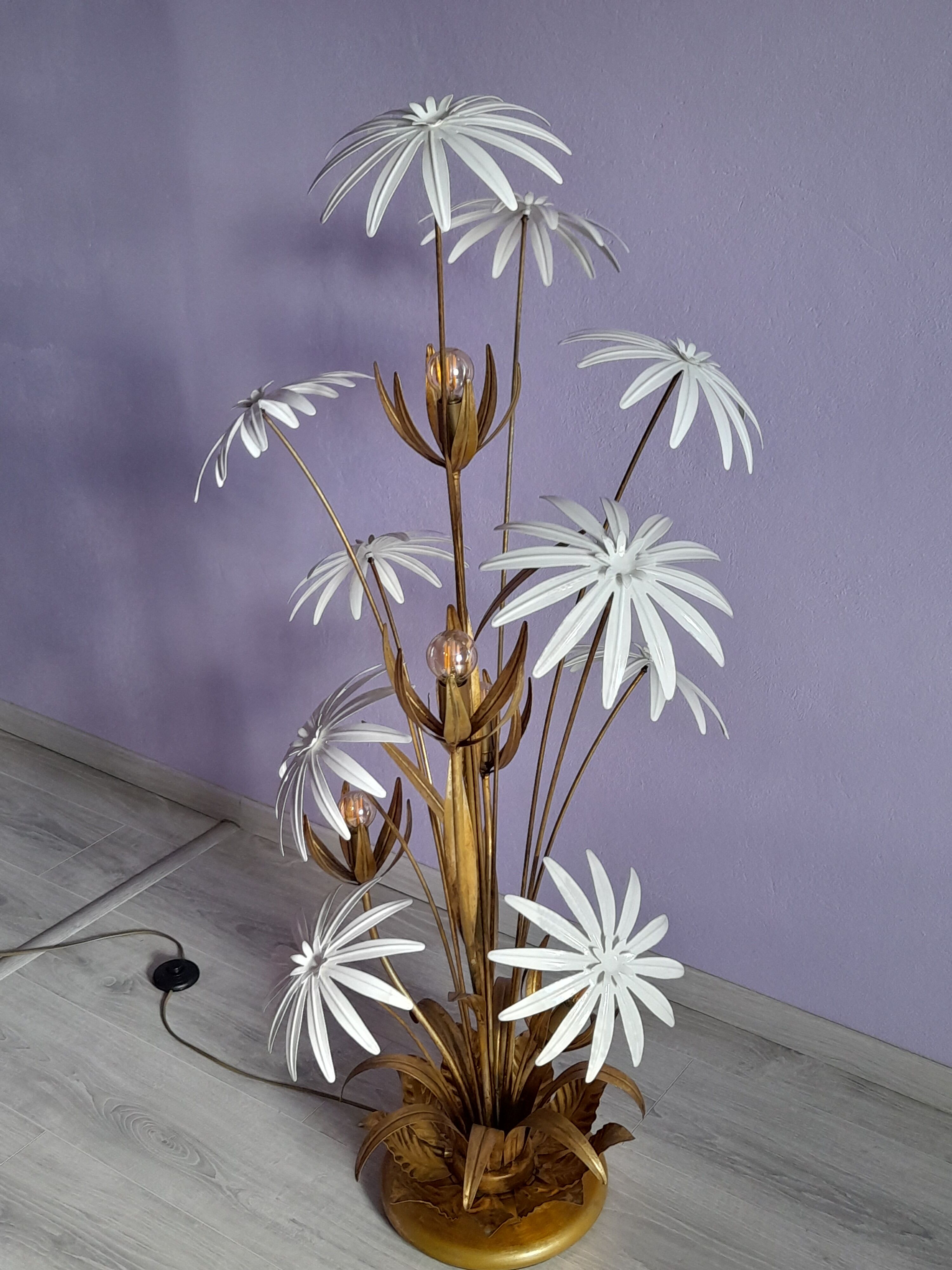 Vintage floral floor lamp hans kogl