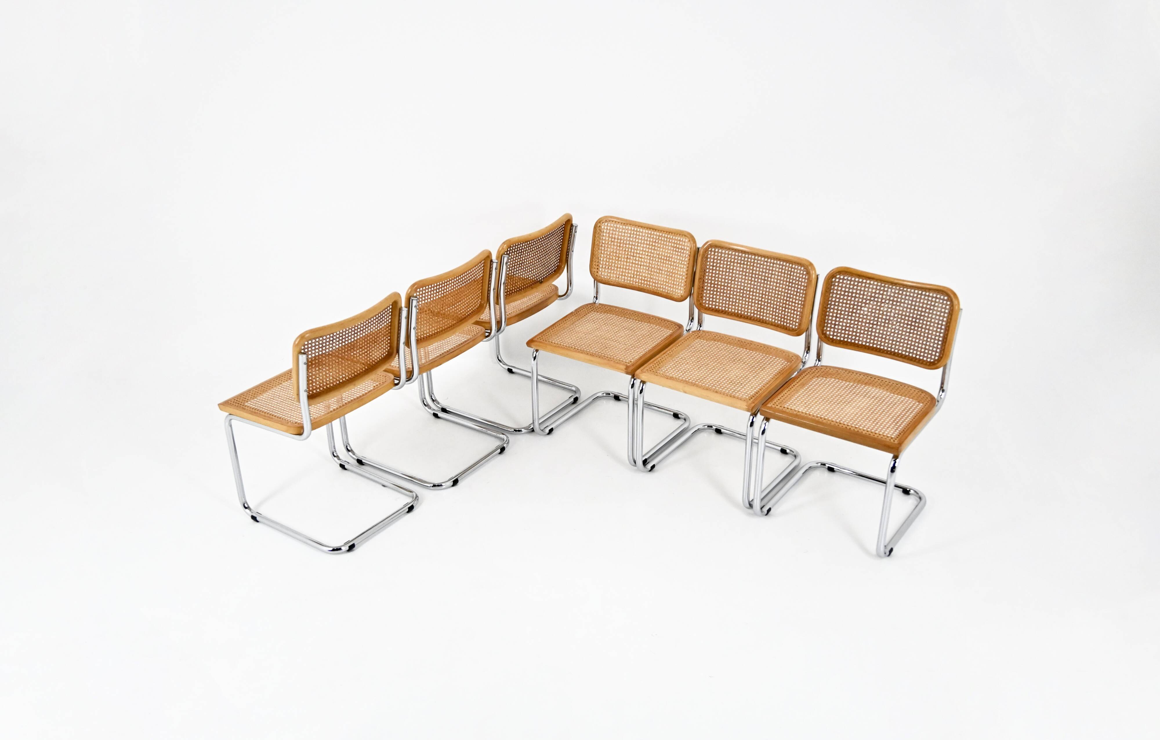 Set of 6 Style B32 Dining Chairs by Marcel Breuer