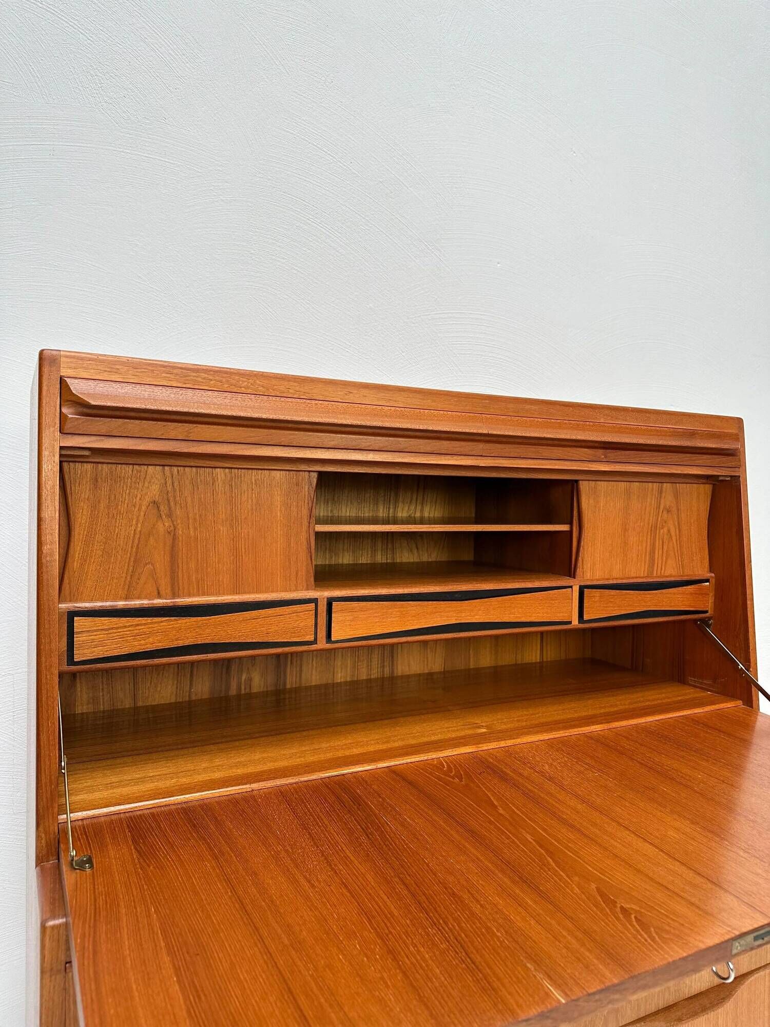 1960s Vintage Danish Teak Secretary by Erling Torvits for Klim Møbelfabrik