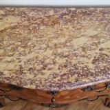 Louis XV style commode, pink and ochre marble.