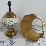 Antique lamp on earthenware vase attributed to Lunéville, monogram LN