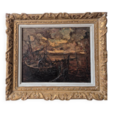 Boat at the quay by L. Bonamici