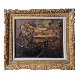 Boat at the quay by L. Bonamici