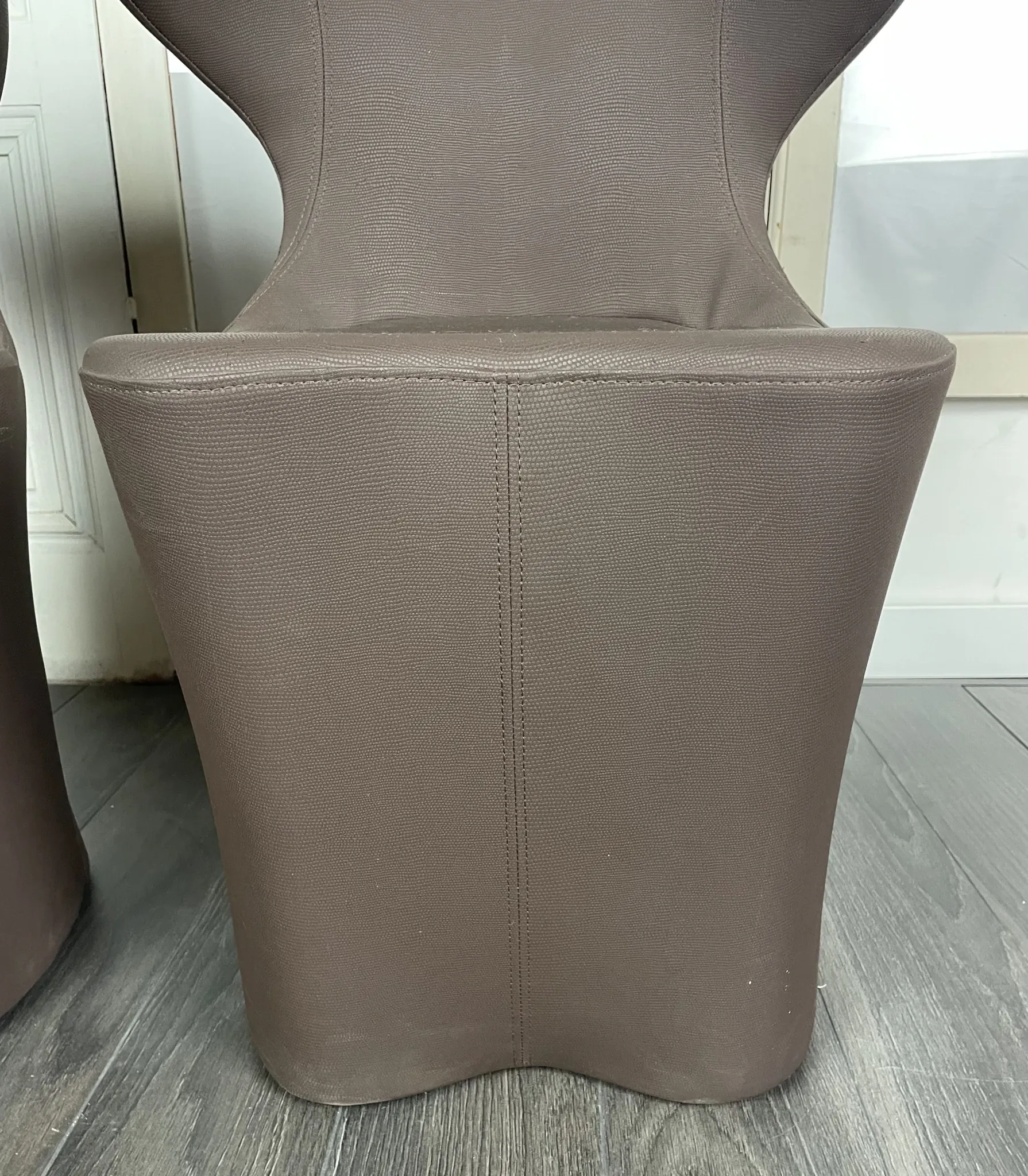 Pair of faux leather armchairs from the 1980s