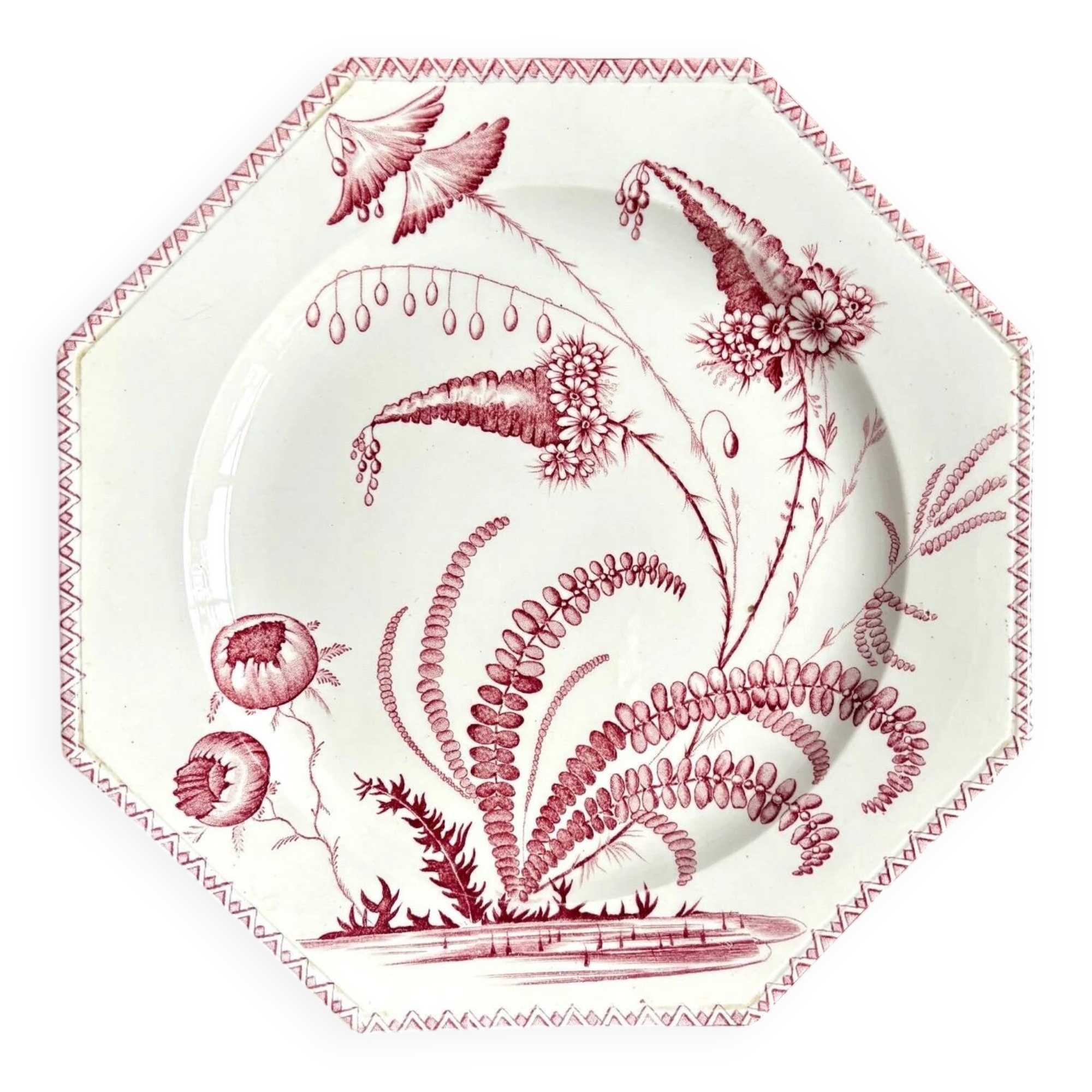 Small earthenware dish from Clairefontaine, "Indiana" service.