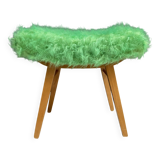 Tabouret de pied vert moelleux des années 60