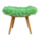 Green fluffy foot stool 1960s