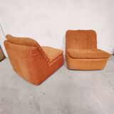 Pair of orange armchairs, 1970