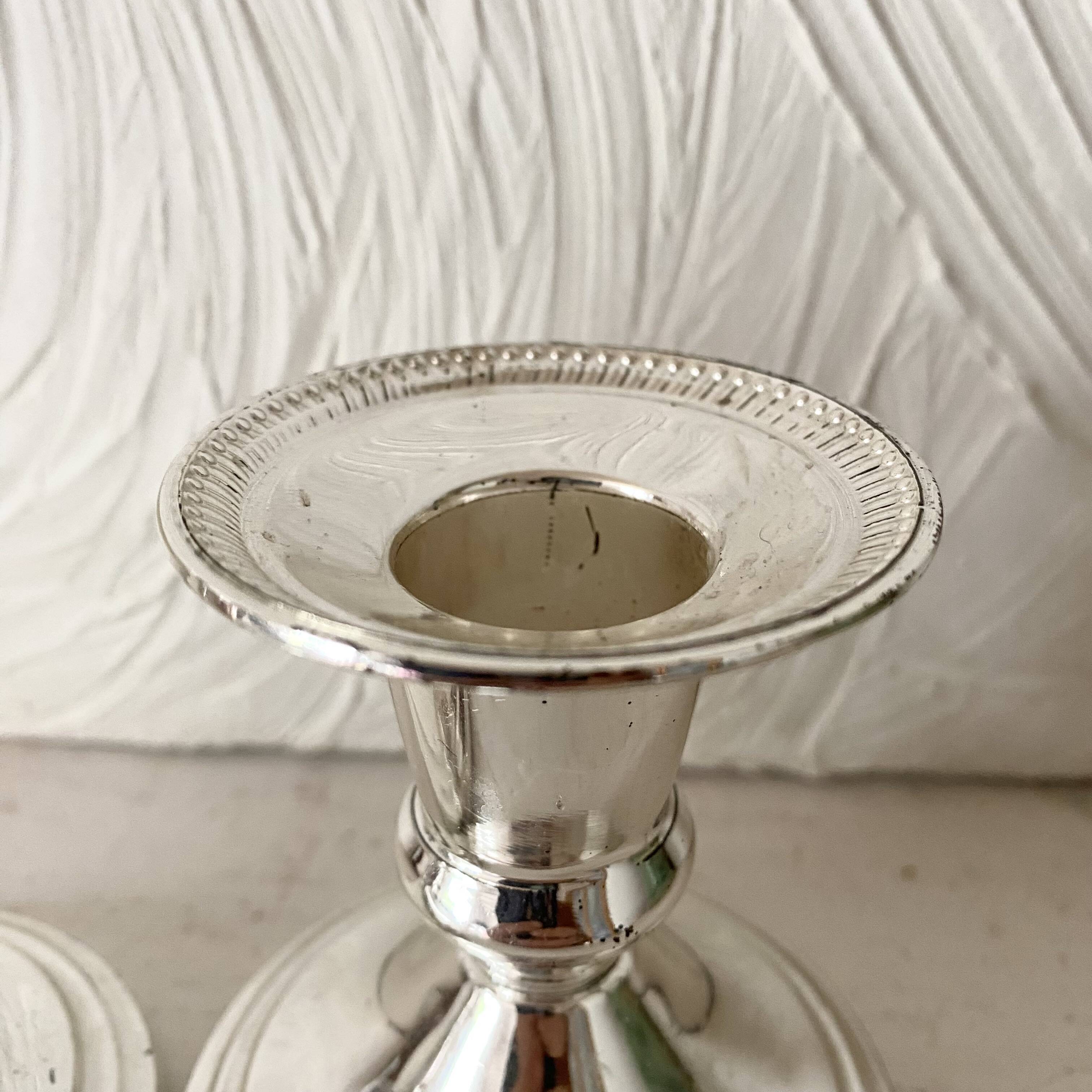 Silver candle holders