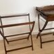 Pair of folding wooden side tables / serving tables in style