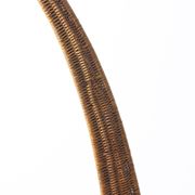 Italian wood arc floor lamp in rattan, 1970s