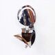 Pair of opal glass and solid wood wall lamps