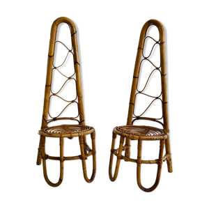 Paire de chaises en rotin