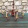 Chandelier gilded sheet metal masca Italy 60s Hollywood regency