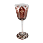 Double-layer crystal glass with knights engraved decoration