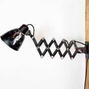 Industrial Black Scissor Wall Lamp, 1950s