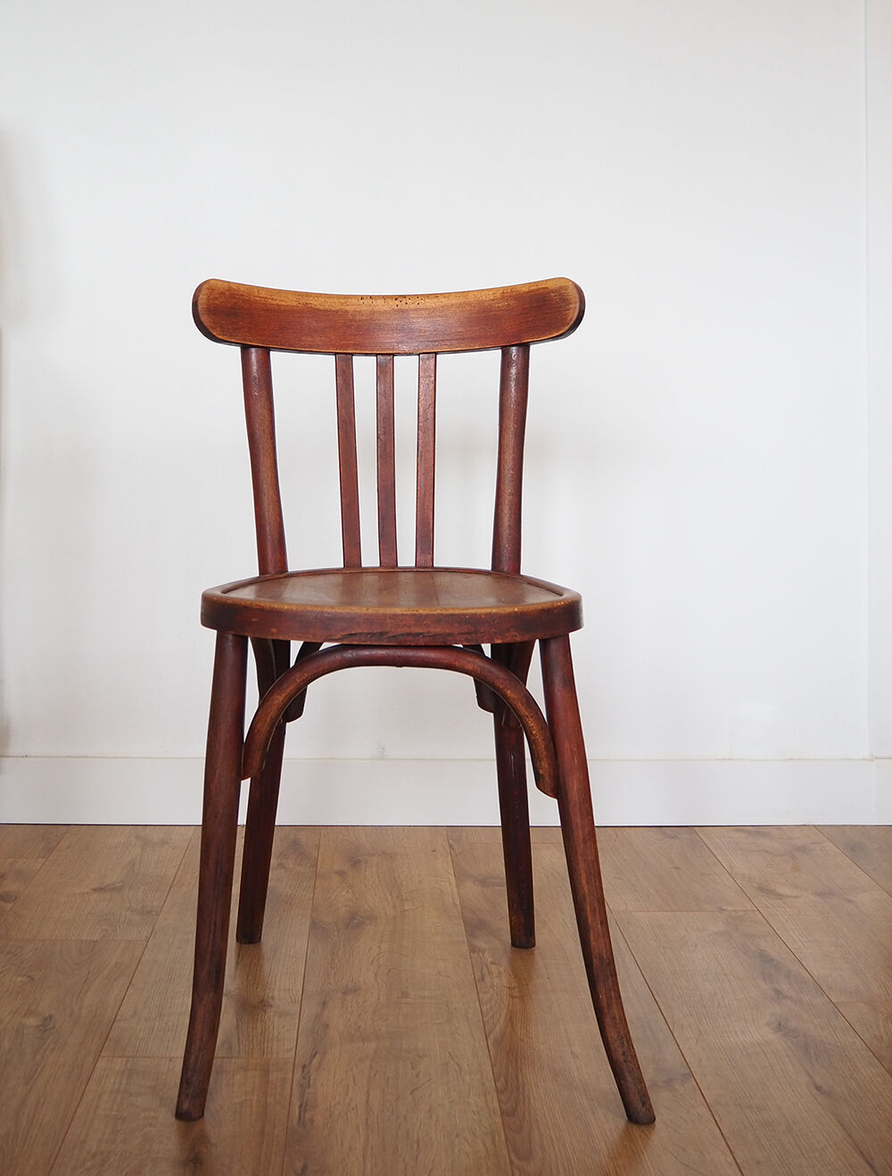Set of wooden bistro chairs, vintage