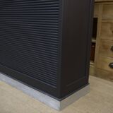 Solid oak shuttered wardrobe, anthracite grey, French work circa 1950
