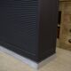 Solid oak shuttered wardrobe, anthracite grey, French work circa 1950